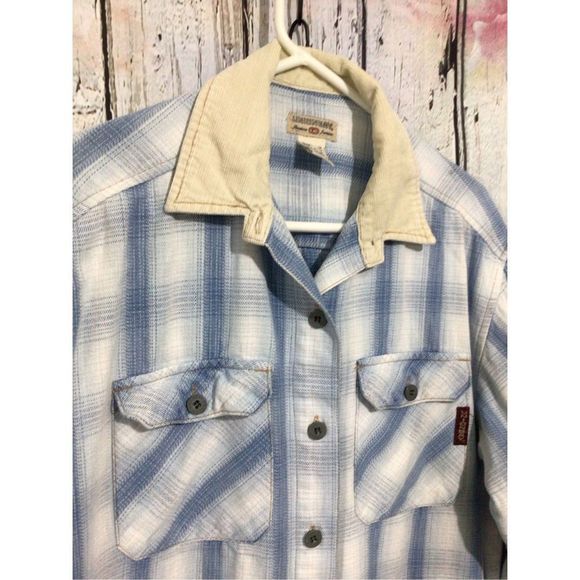 Vintage Union Bay Heavyweight Denim with Corduroy Collar Men’s Shirt Size Medium - Picture 5 of 15